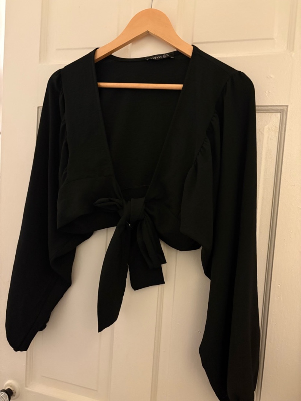 Tie-Front Black Top